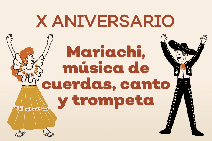 X Aniversario Mariachi, música de cuerdas, canto y trompeta como Patrimonio de la Humanidad
