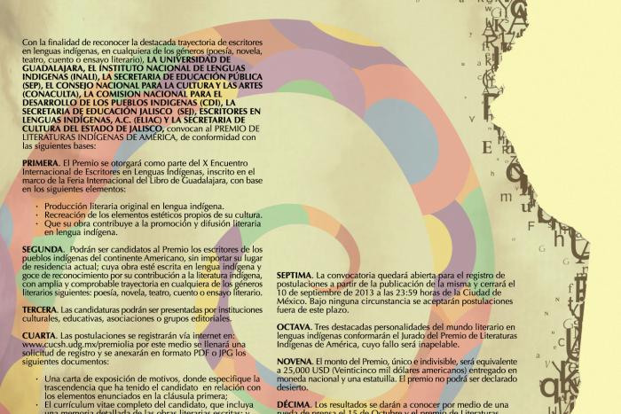 Convocan al Premio de Literaturas Indígenas de América